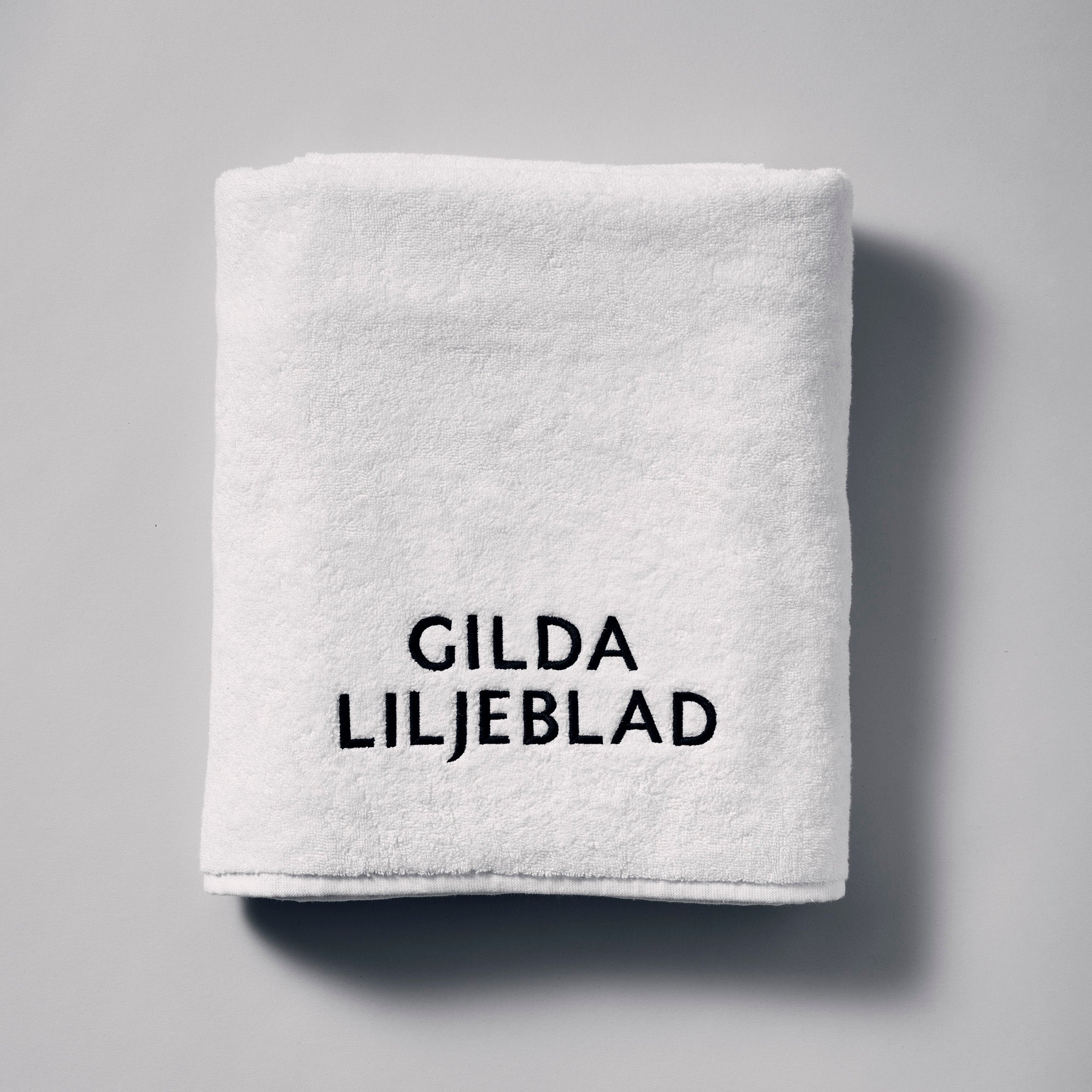 Handduk, vit med GL-logga