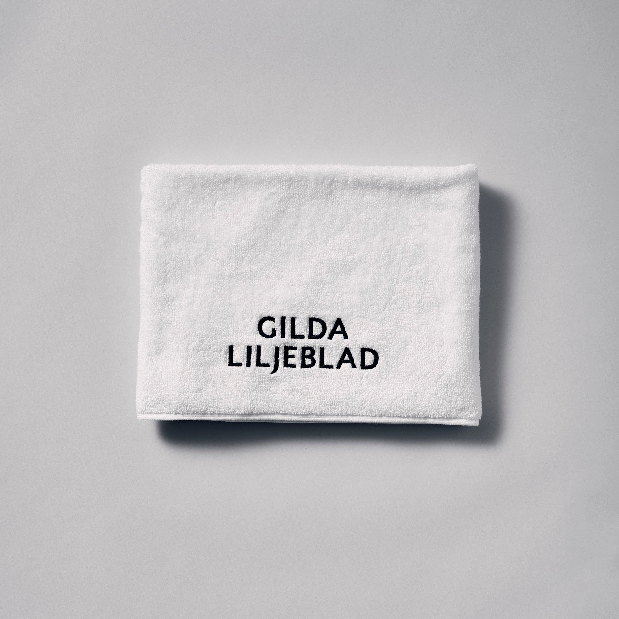 Handduk, vit med GL-logga