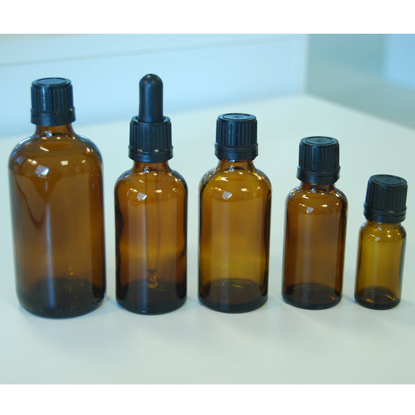 glasflaska med skruvkork + droppinsats 30 ml